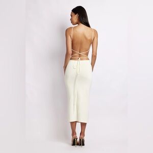 Meshki KELLY Cross Back Square Neck Dress - White